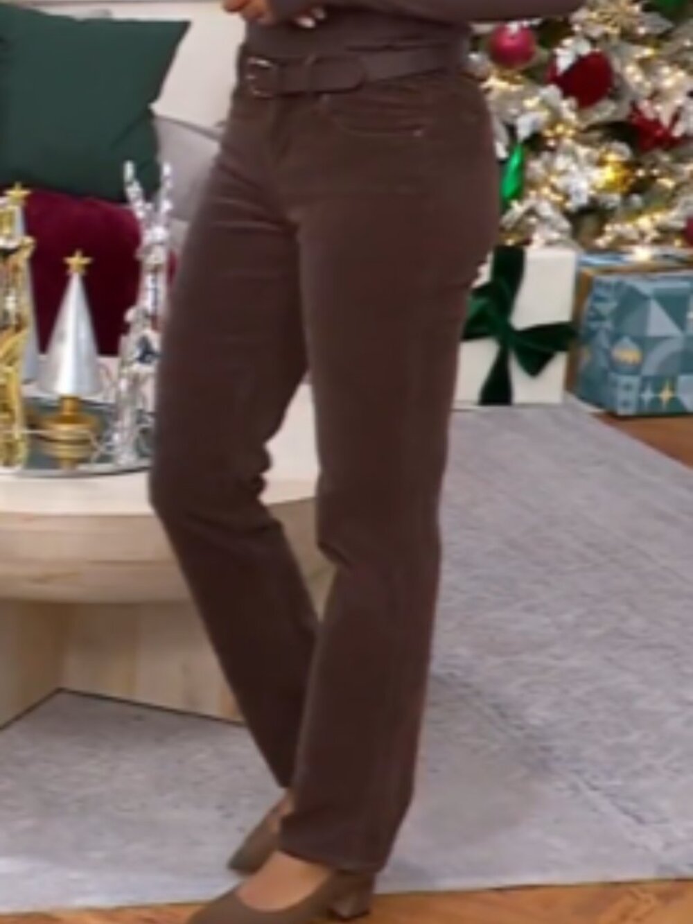 NYDJ Petite Marilyn Straight Corduroy Pant - Coffee Bean